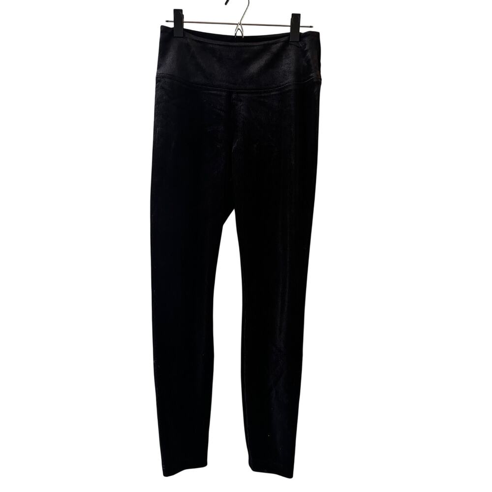 White House Black Market Black Corduroy Ribbed Runway Leggings Women Sz 6